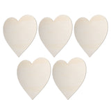 5PCS Christmas Woden Heart DIY Wooden Heart Slice Children Hand Drawn Craft for Family Decoration