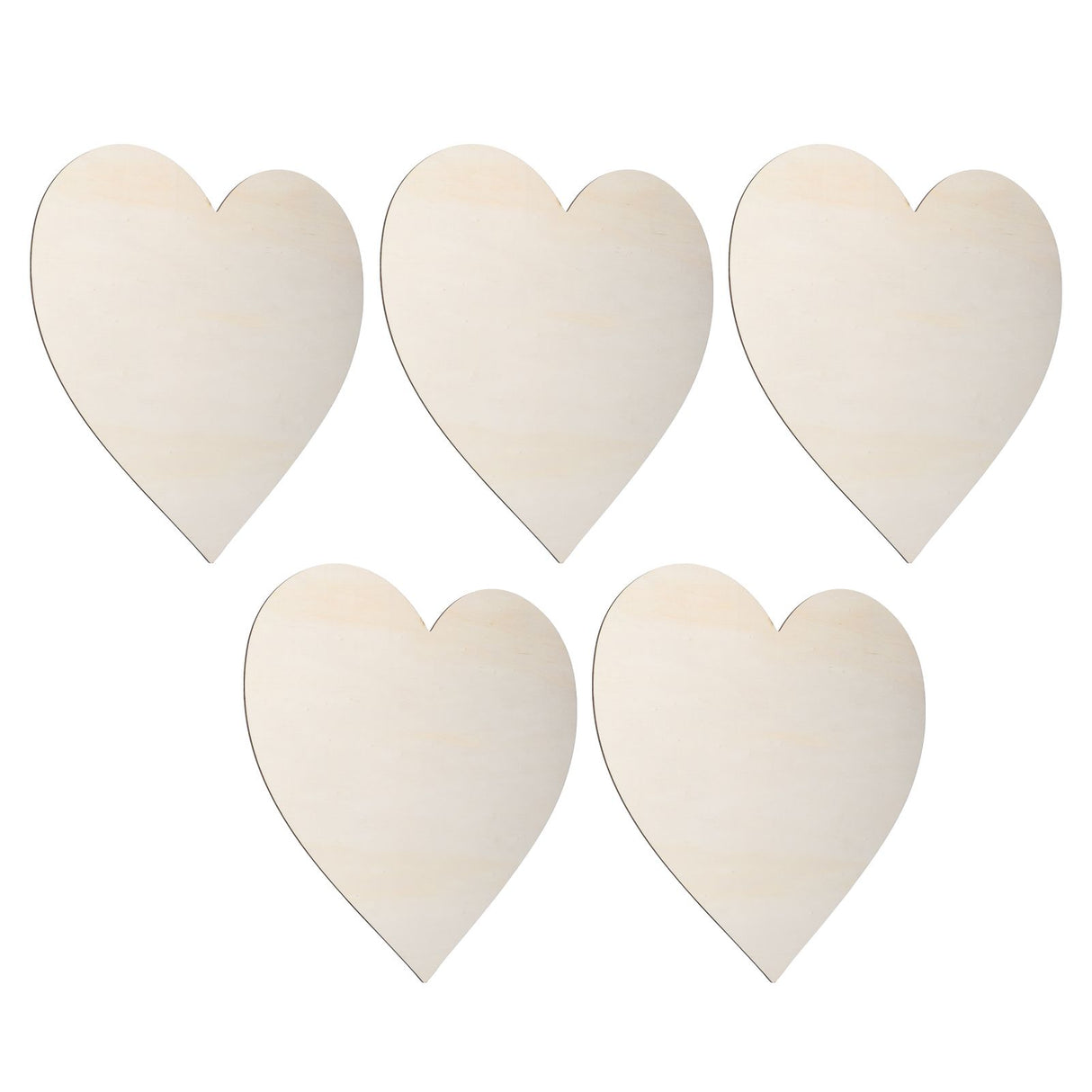 5PCS Christmas Woden Heart DIY Wooden Heart Slice Children Hand Drawn Craft for Family Decoration