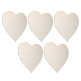 5PCS Christmas Woden Heart DIY Wooden Heart Slice Children Hand Drawn Craft for Family Decoration - Extra Image