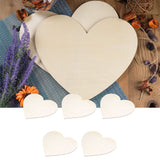 5PCS Christmas Woden Heart DIY Wooden Heart Slice Children Hand Drawn Craft for Family Decoration
