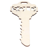 Chinese Style Wooden Key Shaped Pendant DIY Photo Props Window Decorations for Home Outdoor - Side View
