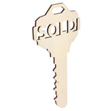 Chinese Style Wooden Key Shaped Pendant DIY Photo Props Window Decorations for Home Outdoor - Rear View