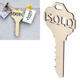 Chinese Style Wooden Key Shaped Pendant DIY Photo Props Window Decorations for Home Outdoor - Extra Image