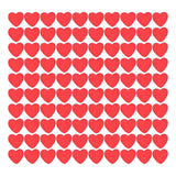 100Pcs Red Wooden HeartShaped Ornament SelfAdhesive DIY Hand Made Home Decoration