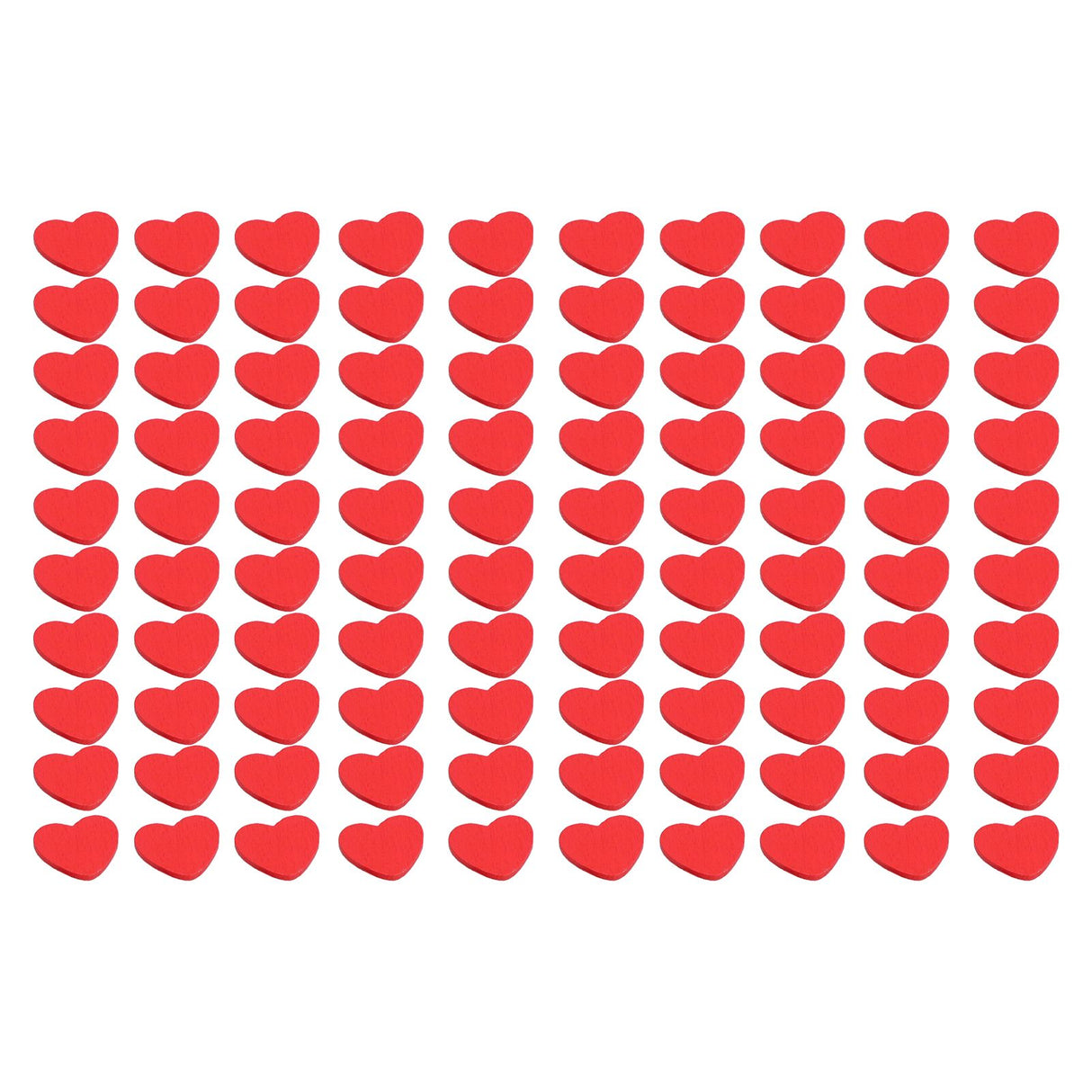 100Pcs Red Wooden HeartShaped Ornament SelfAdhesive DIY Hand Made Home Decoration