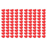 100Pcs Red Wooden HeartShaped Ornament SelfAdhesive DIY Hand Made Home Decoration - Side View