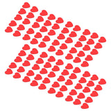 100Pcs Red Wooden HeartShaped Ornament SelfAdhesive DIY Hand Made Home Decoration - 45-Degree Angle