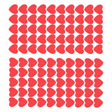 100Pcs Red Wooden HeartShaped Ornament SelfAdhesive DIY Hand Made Home Decoration