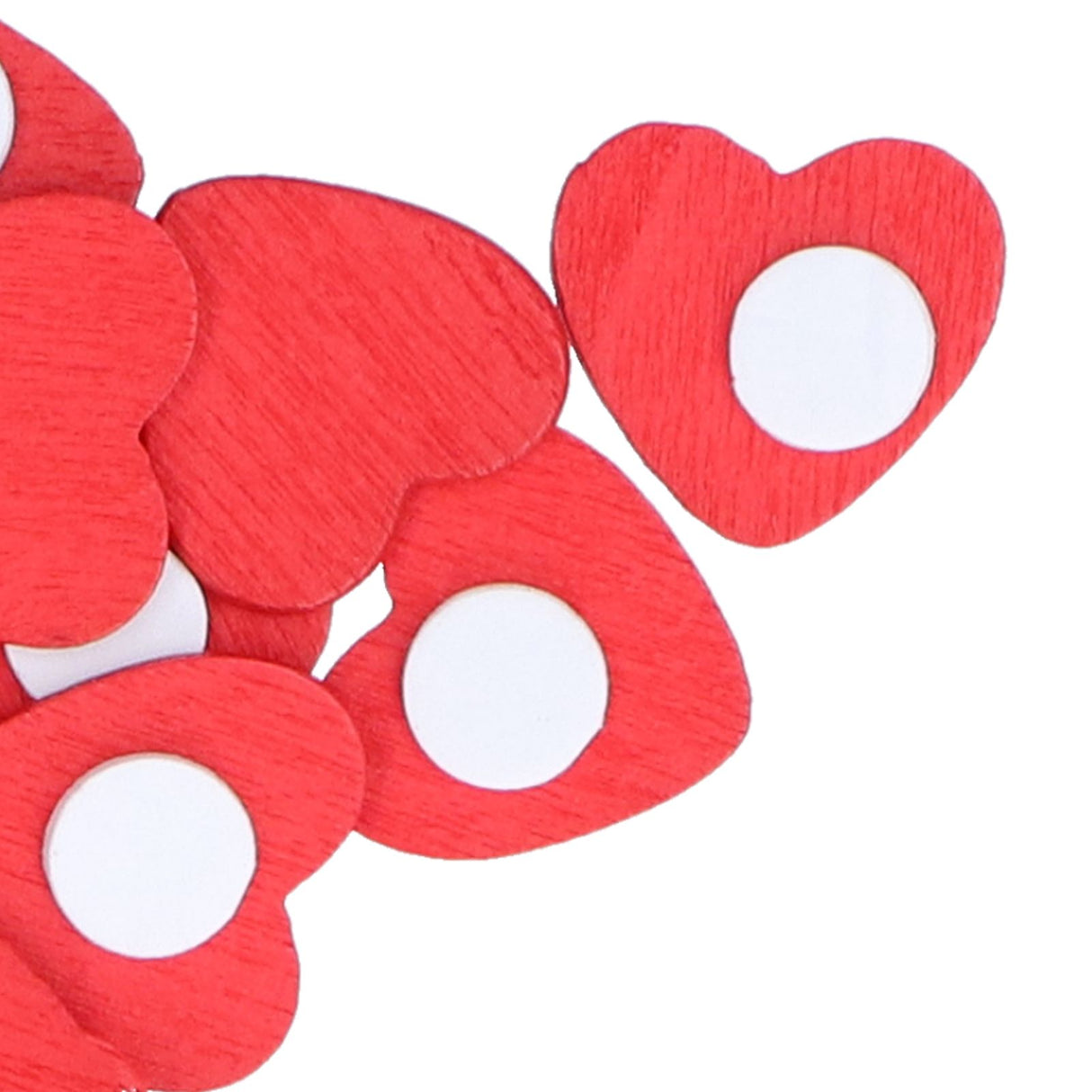 100Pcs Red Wooden HeartShaped Ornament SelfAdhesive DIY Hand Made Home Decoration