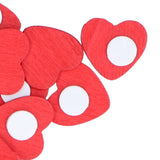 100Pcs Red Wooden HeartShaped Ornament SelfAdhesive DIY Hand Made Home Decoration