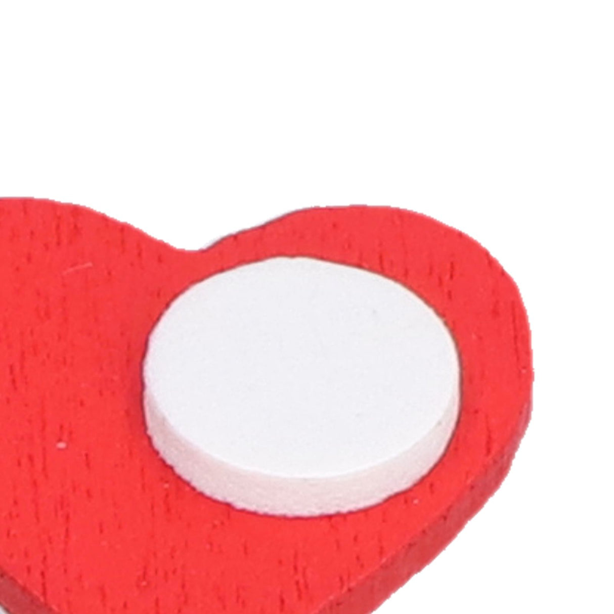 100Pcs Red Wooden HeartShaped Ornament SelfAdhesive DIY Hand Made Home Decoration