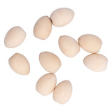 10Pcs Wooden Easter Egg Dyeable DIY Hand Painted Lightweight Craft Eggs for Party Festival