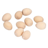 10Pcs Wooden Easter Egg Dyeable DIY Hand Painted Lightweight Craft Eggs for Party Festival - Front View