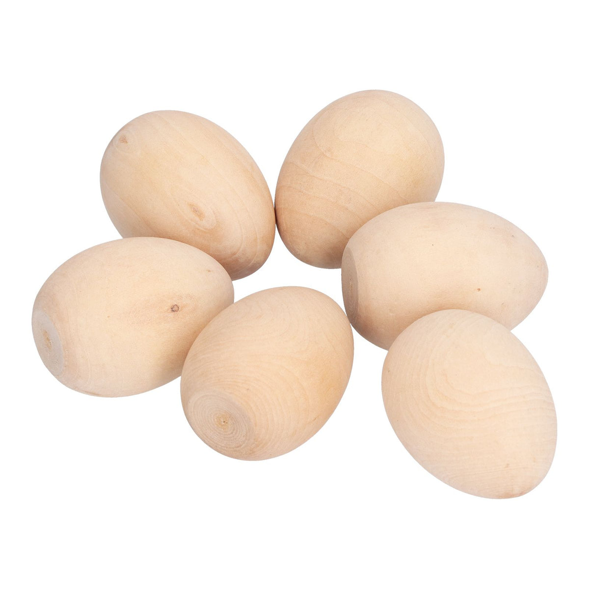 10Pcs Wooden Easter Egg Dyeable DIY Hand Painted Lightweight Craft Eggs for Party Festival