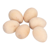 10Pcs Wooden Easter Egg Dyeable DIY Hand Painted Lightweight Craft Eggs for Party Festival - Top-Down View