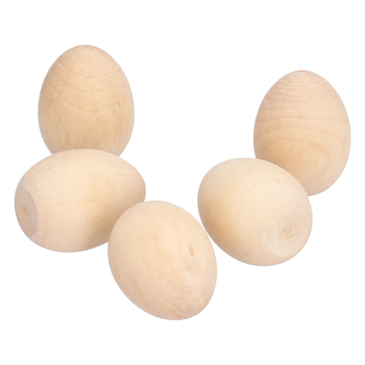 10Pcs Wooden Easter Egg Dyeable DIY Hand Painted Lightweight Craft Eggs for Party Festival