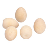 10Pcs Wooden Easter Egg Dyeable DIY Hand Painted Lightweight Craft Eggs for Party Festival