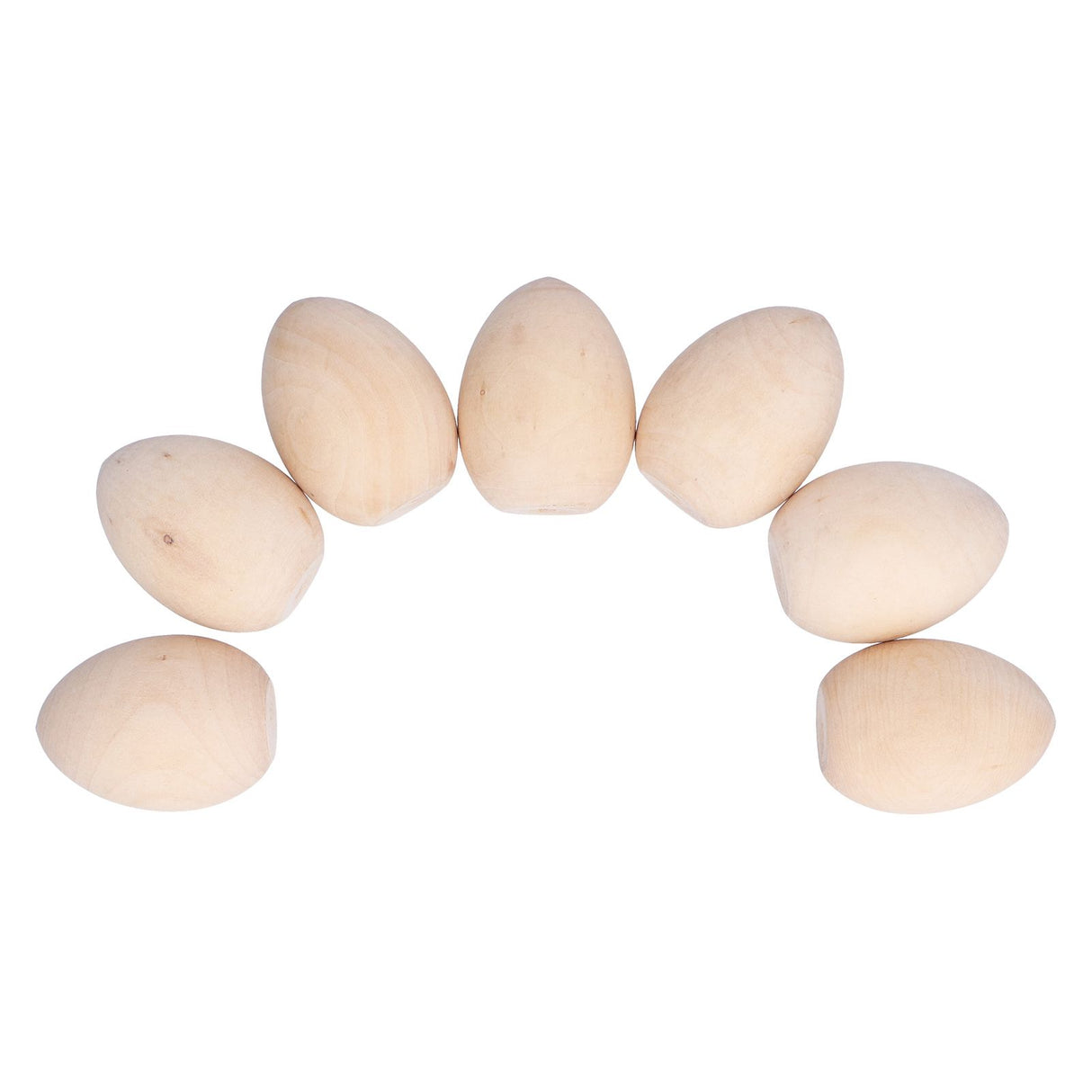 10Pcs Wooden Easter Egg Dyeable DIY Hand Painted Lightweight Craft Eggs for Party Festival