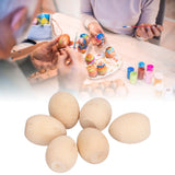 10Pcs Wooden Easter Egg Dyeable DIY Hand Painted Lightweight Craft Eggs for Party Festival - Extra Image