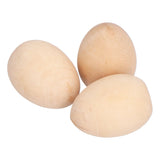 10Pcs Wooden Easter Egg Dyeable DIY Hand Painted Lightweight Craft Eggs for Party Festival