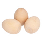 10Pcs Wooden Easter Egg Dyeable DIY Hand Painted Lightweight Craft Eggs for Party Festival