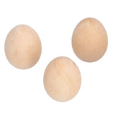 10Pcs Wooden Easter Egg Dyeable DIY Hand Painted Lightweight Craft Eggs for Party Festival - Extra Image