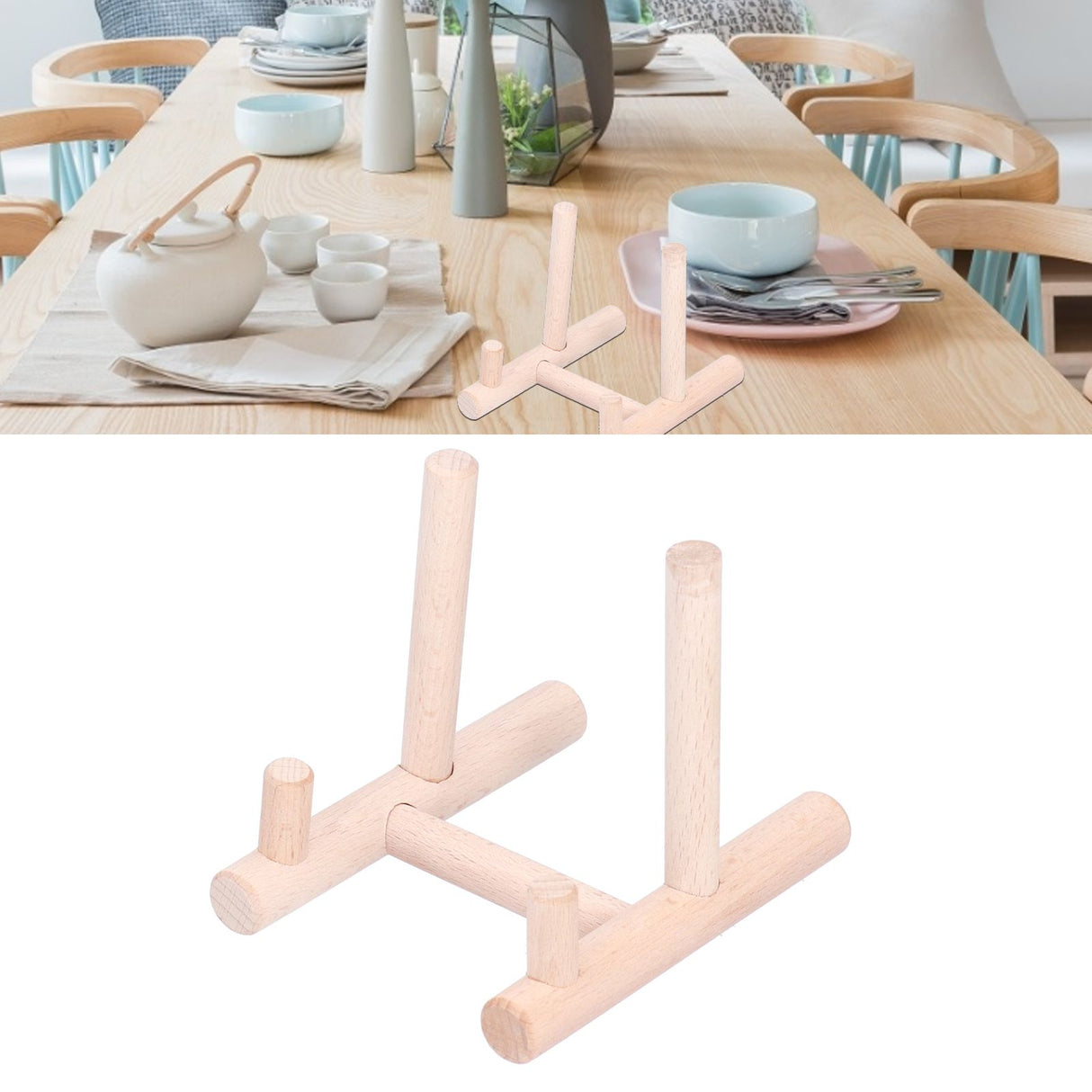 Wooden Desktop Ornament Household Modern Plate Holder Stand Home Decoration for Party