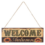 Wooden Door Hanging Plague with Pumpkin Sunflower Pattern for Indoor Outdoor Home DecorationJM00929
