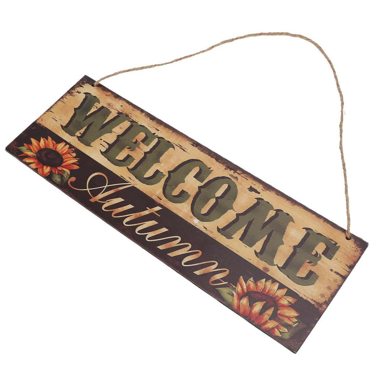 Wooden Door Hanging Plague with Pumpkin Sunflower Pattern for Indoor Outdoor Home DecorationJM00929