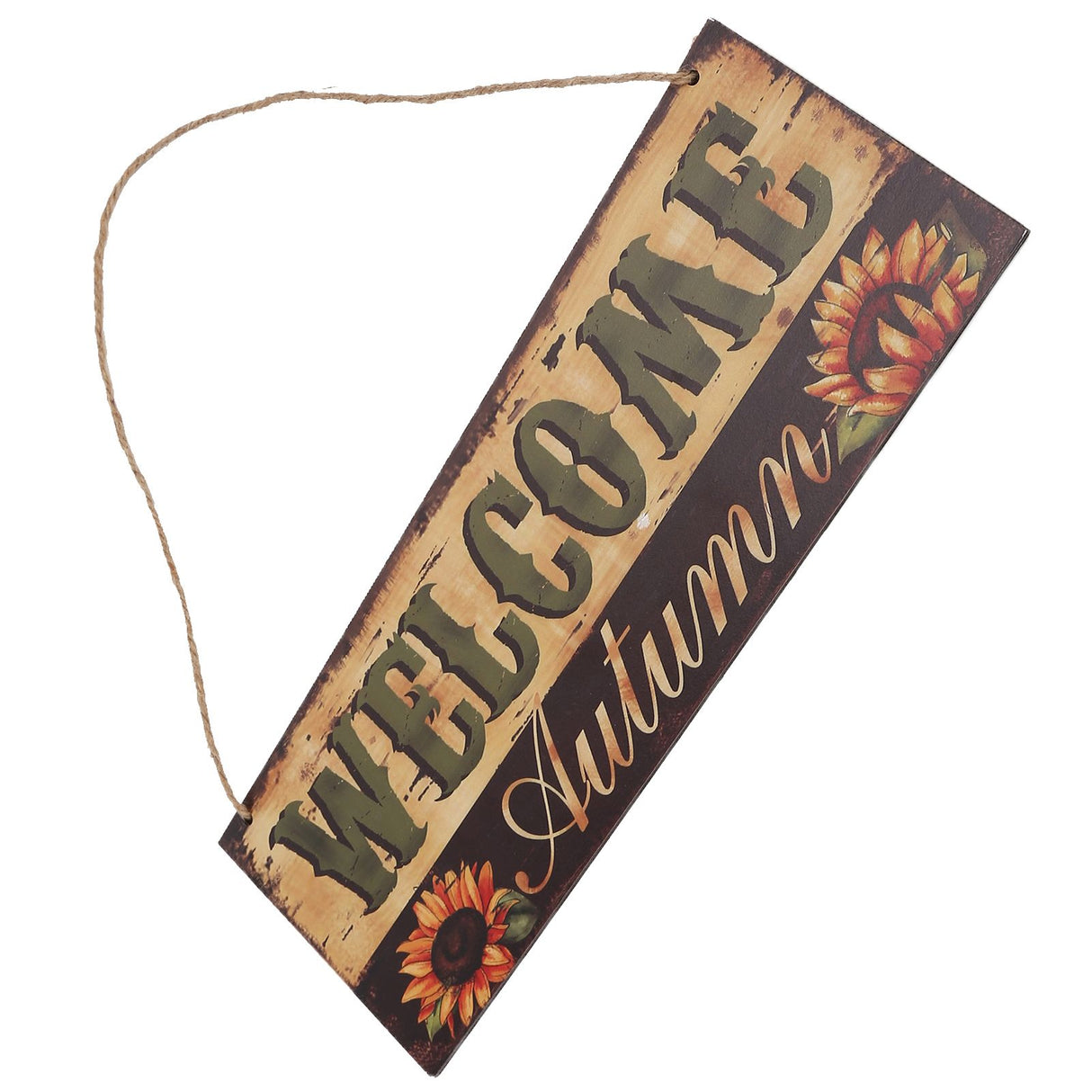 Wooden Door Hanging Plague with Pumpkin Sunflower Pattern for Indoor Outdoor Home DecorationJM00929