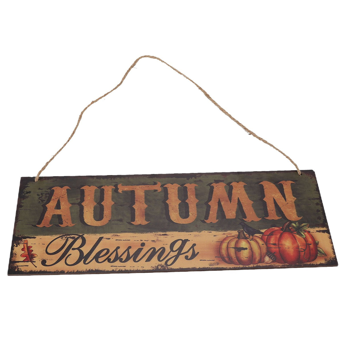 Wooden Door Hanging Plague with Pumpkin Sunflower Pattern for Indoor Outdoor Home DecorationJM00936