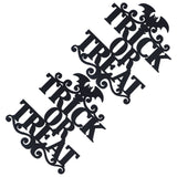 2Set Non Woven Fabric Halloween Hanging Sign Trick Or Treat Hanger for Front Door Party - Rear View