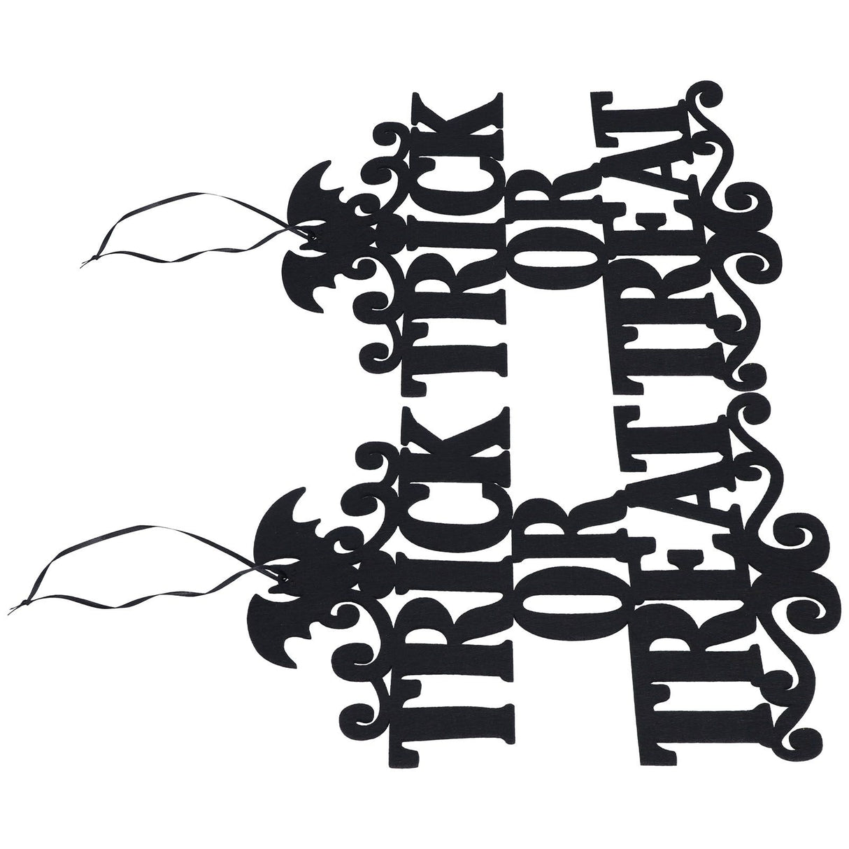 2Set Non Woven Fabric Halloween Hanging Sign Trick Or Treat Hanger for Front Door Party