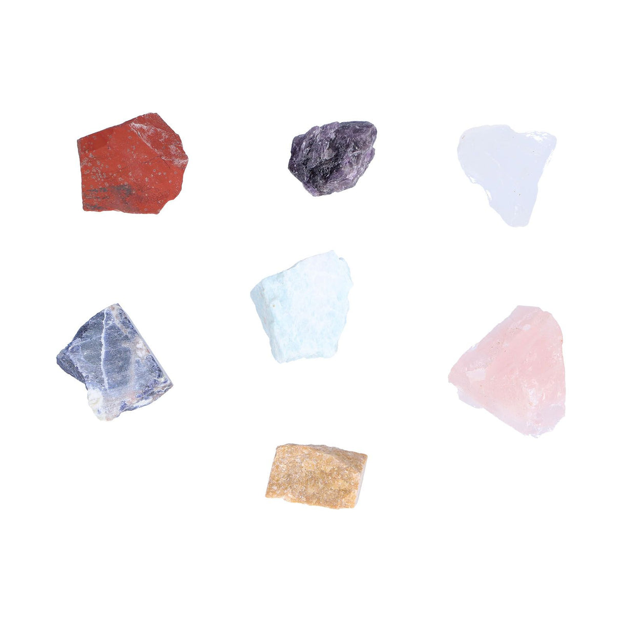 7Pcs Crystal Gemstones Healing Crystal Chakra Balance Stone Set with Storage Bag for Home Office