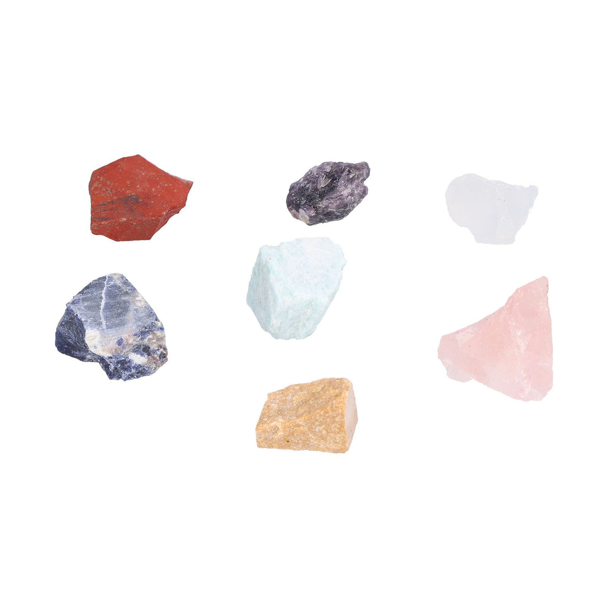7Pcs Crystal Gemstones Healing Crystal Chakra Balance Stone Set with Storage Bag for Home Office