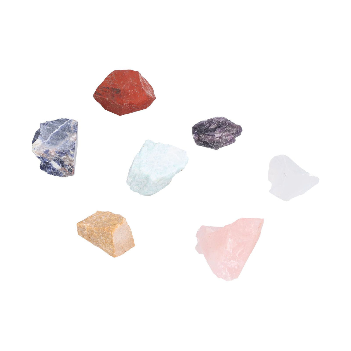 7Pcs Crystal Gemstones Healing Crystal Chakra Balance Stone Set with Storage Bag for Home Office
