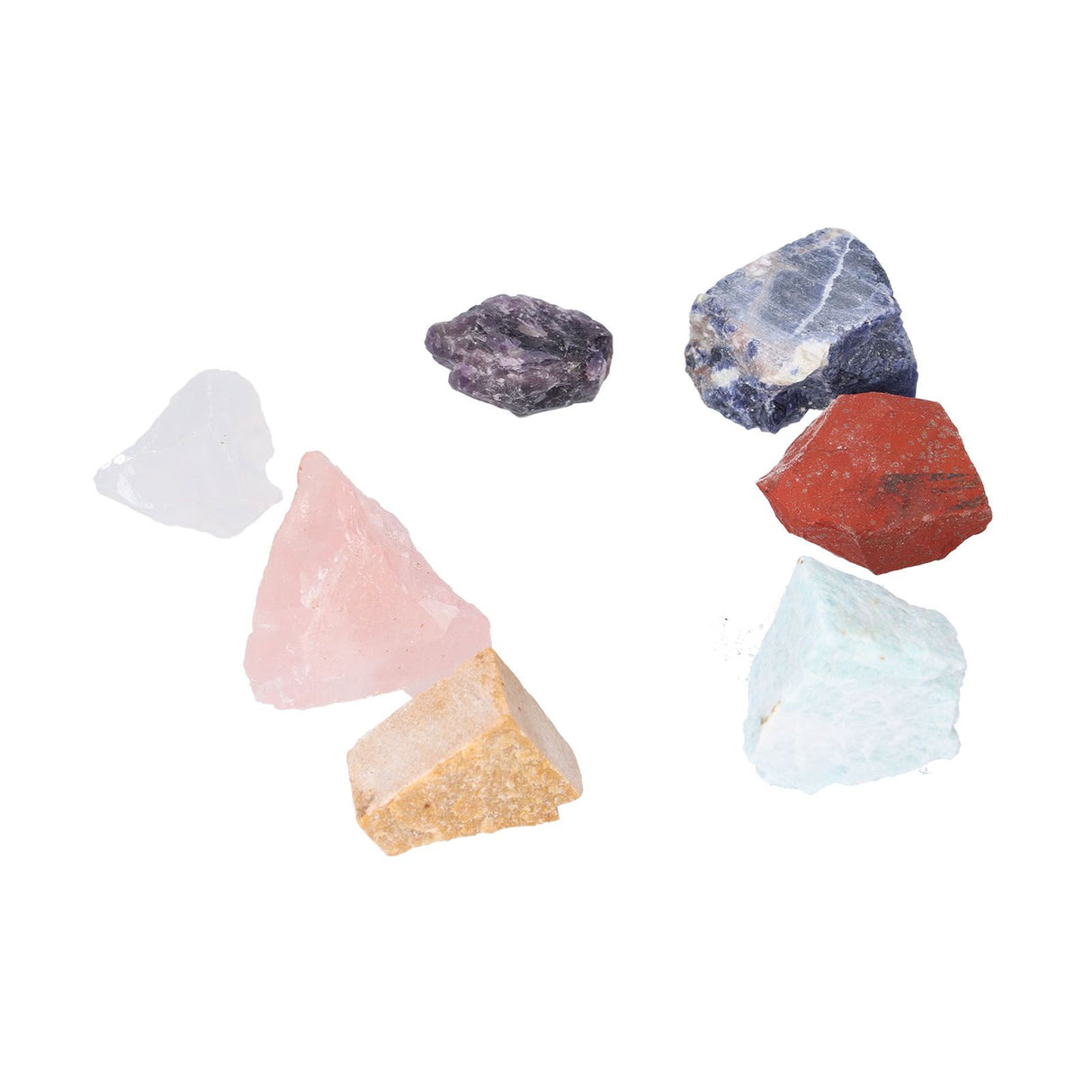 7Pcs Crystal Gemstones Healing Crystal Chakra Balance Stone Set with Storage Bag for Home Office