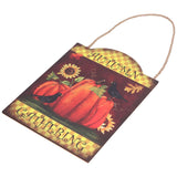 Pumpkin Turkey Pattern Wooden Hanging Board Sign with LED Light for Indoor Outdoor Thanksgiving