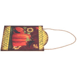 Pumpkin Turkey Pattern Wooden Hanging Board Sign with LED Light for Indoor Outdoor Thanksgiving - Top-Down View