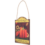 Pumpkin Turkey Pattern Wooden Hanging Board Sign with LED Light for Indoor Outdoor Thanksgiving