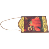 Pumpkin Turkey Pattern Wooden Hanging Board Sign with LED Light for Indoor Outdoor Thanksgiving - Rear View