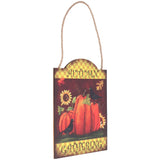 Pumpkin Turkey Pattern Wooden Hanging Board Sign with LED Light for Indoor Outdoor Thanksgiving - Close-Up Angle