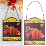 Pumpkin Turkey Pattern Wooden Hanging Board Sign with LED Light for Indoor Outdoor Thanksgiving - Extra Image