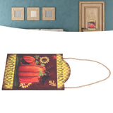 Pumpkin Turkey Pattern Wooden Hanging Board Sign with LED Light for Indoor Outdoor Thanksgiving