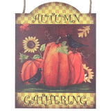 Pumpkin Turkey Pattern Wooden Hanging Board Sign with LED Light for Indoor Outdoor Thanksgiving - Extra Image