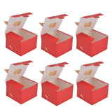 50Pcs Square Wedding Candy Box with Golden Ribbon Innovative Paperboard Box for Party AnniversaryL Red Gold Feather - 45-Degree Angle