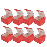 50Pcs Square Wedding Candy Box with Golden Ribbon Innovative Paperboard Box for Party AnniversaryL Red Gold Feather