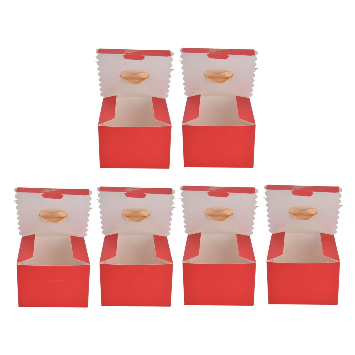 50Pcs Square Wedding Candy Box with Golden Ribbon Innovative Paperboard Box for Party AnniversaryL Red Gold Feather