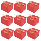 50Pcs Square Wedding Candy Box with Golden Ribbon Innovative Paperboard Box for Party AnniversaryL Red Gold Feather
