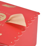 50Pcs Square Wedding Candy Box with Golden Ribbon Innovative Paperboard Box for Party AnniversaryL Red Gold Feather - Extra Image